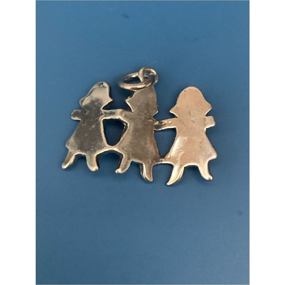 .925 Girl Paperdolls Sterling Silver Jewelry Charm #sisters #family